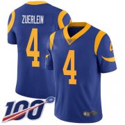 Wholesale Cheap Nike Rams #4 Greg Zuerlein Royal Blue Alternate Men's Stitched NFL 100th Season Vapor Limited Jersey