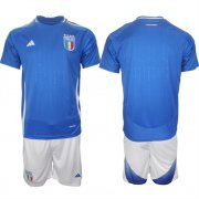 Cheap Men's Italy Custom 2024-25 Blue Home Soccer Jersey Suit