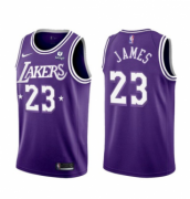 Wholesale Cheap Men's Los Angeles Lakers #23 LeBron James Purple 2021-22 City Edition Stitched Jersey