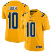 Wholesale Cheap Nike Chargers #10 Justin Herbert Gold Men's Stitched NFL Limited Inverted Legend Jersey