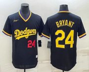 Cheap Men's Los Angeles Dodgers #24 Kobe Bryant Number Black Stitched Pullover Throwback Nike Jersey1