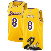 Wholesale Cheap Lakers 8 Kobe Bryant Yellow Nike R.I.P Swingman Fashion Jersey