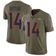 Wholesale Cheap Nike Broncos #14 Courtland Sutton Olive Youth Stitched NFL Limited 2017 Salute to Service Jersey
