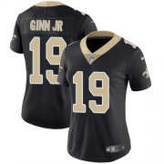 Wholesale Cheap Nike Saints #19 Ted Ginn Jr Black Team Color Women's Stitched NFL Vapor Untouchable Limited Jersey