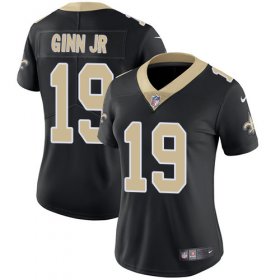 Wholesale Cheap Nike Saints #19 Ted Ginn Jr Black Team Color Women\'s Stitched NFL Vapor Untouchable Limited Jersey
