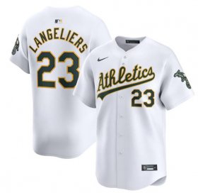 Cheap Men\'s Oakland Athletics #23 Shea Langeliers White Home Limited Stitched Jersey