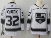 Wholesale Cheap Adidas Kings #32 Jonathan Quick White Road Authentic Stitched NHL Jersey