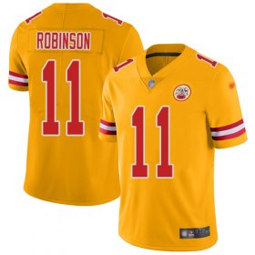Wholesale Cheap Nike Chiefs #11 Demarcus Robinson Gold Youth Stitched NFL Limited Inverted Legend Jersey