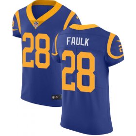 Wholesale Cheap Nike Rams #28 Marshall Faulk Royal Blue Alternate Men\'s Stitched NFL Vapor Untouchable Elite Jersey