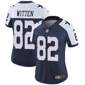 Wholesale Cheap Nike Cowboys #82 Jason Witten Navy Blue Thanksgiving Women\'s Stitched NFL Vapor Untouchable Limited Throwback Jersey