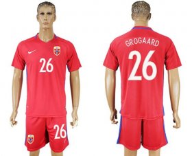 Wholesale Cheap Norway #26 Grogaard Home Soccer Country Jersey