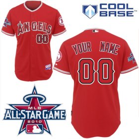 Wholesale Cheap Angels of Anaheim Personalized Authentic Red w/2010 All-Star Patch MLB Jersey (S-3XL)