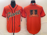 Cheap Men's San Francisco Giants Orange Team Big Logo Cool Base Stitched Baseball Jersey