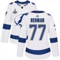 Cheap Adidas Lightning #77 Victor Hedman White Road Authentic Women's 2020 Stanley Cup Champions Stitched NHL Jersey