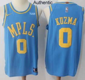 Wholesale Cheap Nike Los Angeles Lakers #0 Kyle Kuzma Royal Blue NBA Authentic Hardwood Classics Jersey