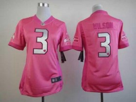 Wholesale Cheap Nike Seahawks #3 Russell Wilson Pink Women\'s Be Luv\'d Stitched NFL Elite Jersey