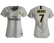Wholesale Cheap Women's Paris Saint-Germain #7 Mbappe Away Soccer Club Jersey
