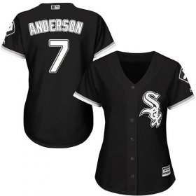 Wholesale Cheap White Sox #7 Tim Anderson Black Alternate Women\'s Stitched MLB Jersey