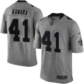 Wholesale Cheap Nike Saints #41 Alvin Kamara Gray Men\'s Stitched NFL Limited Gridiron Gray Jersey