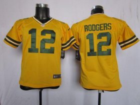Wholesale Cheap Nike Packers #12 Aaron Rodgers Yellow Alternate Youth Stitched NFL Elite Jersey