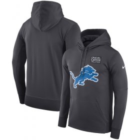 Wholesale Cheap NFL Men\'s Detroit Lions Nike Anthracite Crucial Catch Performance Pullover Hoodie