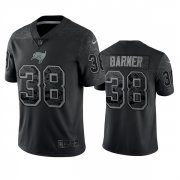Wholesale Cheap Men's Tampa Bay Buccaneers #38 Kenjon Barner Black Reflective Limited Stitched Jersey
