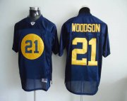 Wholesale Cheap Packers #21 Charles Woodson Blue Stitched NFL Jersey
