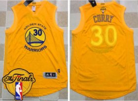Wholesale Cheap Men\'s Warriors #30 Stephen Curry Gold AU 2017 New 2017 The Finals Patch Stitched NBA Jersey
