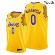 Wholesale Cheap Youth Lakers Russell Westbrook 2021 trade gold icon edition jersey