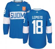 Wholesale Cheap Team Finland #18 Sami Lepisto Blue 2016 World Cup Stitched NHL Jersey