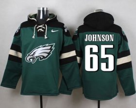 Wholesale Cheap Nike Eagles #65 Lane Johnson Midnight Green Player Pullover NFL Hoodie