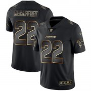 Wholesale Cheap Nike Panthers #22 Christian McCaffrey Black/Gold Men's Stitched NFL Vapor Untouchable Limited Jersey