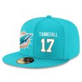 Wholesale Cheap Miami Dolphins #17 Ryan Tannehill Snapback Cap NFL Player Aqua Green with White Number Stitched Hat