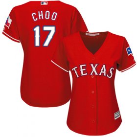 Wholesale Cheap Rangers #17 Shin-Soo Choo Red Alternate Women\'s Stitched MLB Jersey