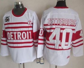 Wholesale Cheap Red Wings #40 Henrik Zetterberg White 75TH CCM Stitched NHL Jersey