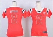 Wholesale Cheap Nike Falcons #2 Matt Ryan Red Team Color Women's Stitched NFL Elite Draft Him Shimmer Jersey