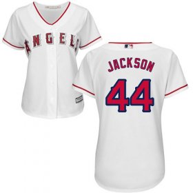 Wholesale Cheap Angels #44 Reggie Jackson White Home Women\'s Stitched MLB Jersey