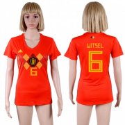 Wholesale Cheap Women's Belgium #6 Witsel Red Home Soccer Country Jersey