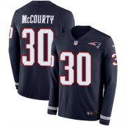 Wholesale Cheap Nike Patriots #30 Jason McCourty Navy Blue Team Color Men's Stitched NFL Limited Therma Long Sleeve Jersey