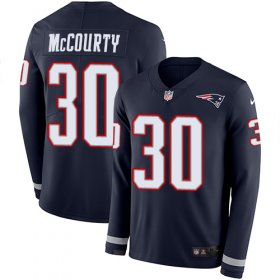 Wholesale Cheap Nike Patriots #30 Jason McCourty Navy Blue Team Color Men\'s Stitched NFL Limited Therma Long Sleeve Jersey