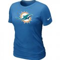 Wholesale Cheap Women's Nike Miami Dolphins Logo NFL T-Shirt Light Blue