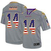 Wholesale Cheap Nike Vikings #14 Stefon Diggs Grey Men's Stitched NFL Elite USA Flag Fashion Jersey