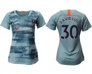 Wholesale Cheap Women's Chelsea #30 David Luiz Third Soccer Club Jersey
