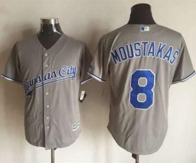 Wholesale Cheap Royals #8 Mike Moustakas New Grey Cool Base Stitched MLB Jersey
