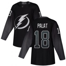 Cheap Adidas Lightning #18 Ondrej Palat Black Alternate Authentic Youth Stitched NHL Jersey