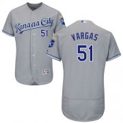 Wholesale Cheap Royals #51 Jason Vargas Grey Flexbase Authentic Collection Stitched MLB Jersey