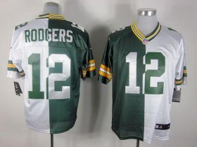 Wholesale Cheap Nike Packers #12 Aaron Rodgers Green/White Men\'s Stitched NFL Elite Split Jersey