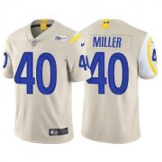 Wholesale Cheap Men's Los Angeles Rams #40 Von Miller Vapor Limited Bone 2021 Trade Jersey