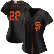 Wholesale Cheap San Francisco Giants #28 Buster Posey Nike Women's Alternate 2020 MLB Player Jersey Black