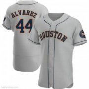 Wholesale Cheap Mens Houston Astros #44 Yordan Alvarez Authentic Gray Road Jerseys